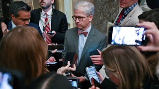 Rep Patrick McHenry of NC is the leader of the House after historic vote ousts McCarthy [upl. by Onitnatsnoc488]