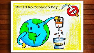 World No Tobacco Day Poster DrawingSay No To Tobacco Drawing Easy For KidsNo Smoking Drawing [upl. by Foy826]