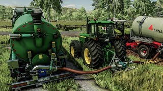 FS 22 Ultra Realistic  Using manure system to spread manure in my fields pipe connection [upl. by Delaney193]