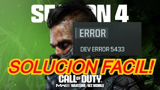 SOLUCION DEV ERROR 5433 FACIL COD MODERN WARFARE 3  WARZONE 3 [upl. by Porush]