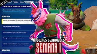 COMO COMPLETAR LAS MISIONES SEMANALES DE LA SEMANA 1 DE FORTNITE CAZADEMONIOS  Tem1 Cap6 2024 [upl. by Addam787]