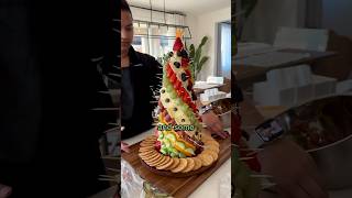 How I made my Xmas charcuterie tree🎄 diy xmas holiday christmas christmasdecor foodvideo [upl. by Einama]