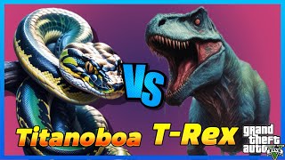 Ultimate Battle Titanoboa vs TRex  Fight to the Deathtitanoboa trex [upl. by Meris]