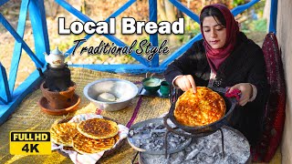 Baking a Local Bread in Traditional Style  villagelifestyle in IRAN [upl. by Noguchi]