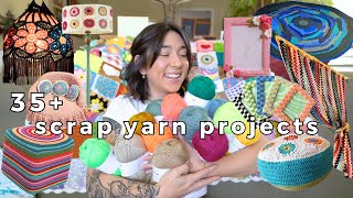 35 crochet scrap yarn ideas  colorful yarn haul and easy crochet projects [upl. by Gilead]