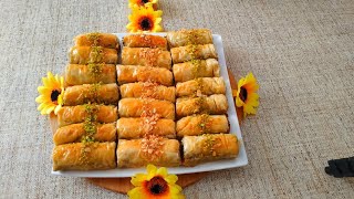 baklawa👌😋بقلاوة التركية الملفوفة سريعة التحضير واقتصادية  معسلات رمضان [upl. by Sidonia739]