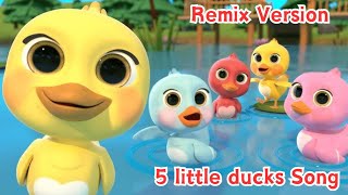 5 Little Ducks Remix Learn Colors Song  Nursery Rhymes amp Kids Songs [upl. by Emlynne563]