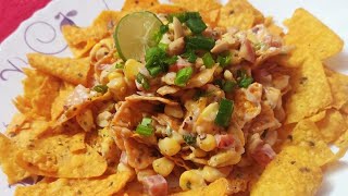 Corn Nachos Chaat  Sardi me bhutte ki chat nachos k sath supereasyrecipe [upl. by Natascha98]