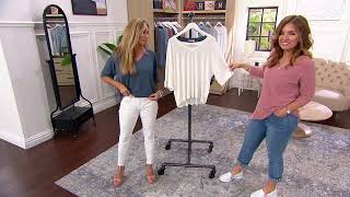 Barefoot Dreams Malibu Collection Modal Jersey Drapey Tee on QVC [upl. by Adiari449]