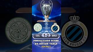 Predic Score CELTIC Vs CLUB BRUGGE KV MatchDay 5 by Soccer Table ucl uefa football [upl. by Perusse925]