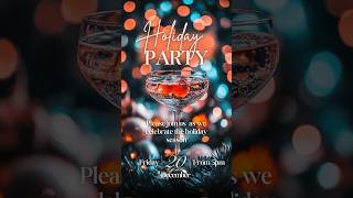 christmas Party video eInvitation Template canvatemplates partyinvitation holidayseason [upl. by Ainoloppa]