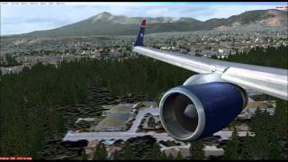 FSX Quality Wings 757 US Airways Livery landing in Flagstaff Arizona [upl. by Cary455]