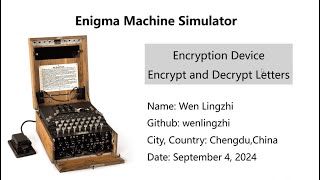 CS50 Python Final Project Enigma Machine Simulator [upl. by Michael214]