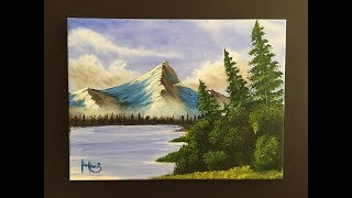 182 Painting side by side with a beginner quotMountain Scenequot [upl. by Wilmer]