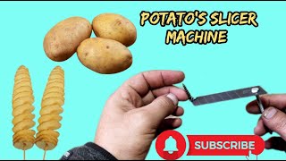 how to make spiral potato cutter at home  Diy spiral potato slicer [upl. by Sims]