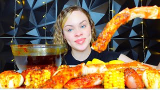 KING CRAB SEAFOOD BOIL MUKBANG  DESHELLED KING CRAB  ASMR EATING [upl. by Anetta251]