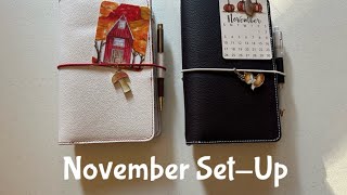 November SetUp in NEW Planner Perfect Traveler’s Notebook [upl. by Alletsyrc939]