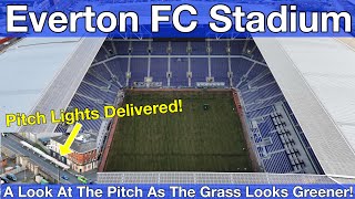 NEW Everton FC Stadium at Bramley Moore Dock An Update On The Pitch As The Grass Looks Greener [upl. by Asyram]