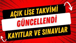 Açık Lise Kayıt Yenileme Tarihleri Güncellendi [upl. by Allerym371]