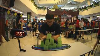 Individual 363 Sport Stacking World Record 1658 Chan Keng Ian [upl. by Nymzaj]