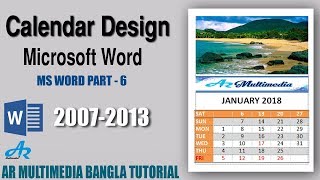 MS Word How To Create a Professional Calendar in Word 2010Word Simple Calendar Design 2018 [upl. by Fanchon]