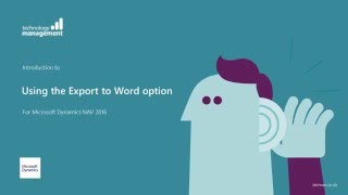 Dynamics NAV 2016 Using the Export to Word option [upl. by Erdnoid344]