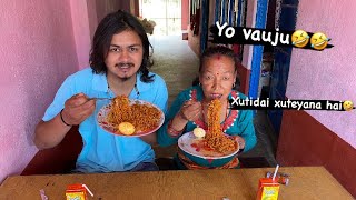 CURRENT CHALLENGE WITH YO VAUJU🤣  SPICY NOODLES🥵  DAILYVLOG [upl. by Ejrog960]