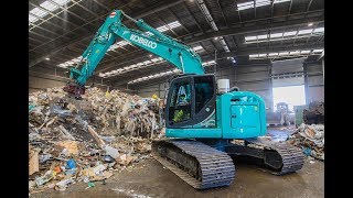 Kobelco SK270SRLC5 rupskraan voor recyclingwerkzaamheden van Renewi [upl. by Vernier561]