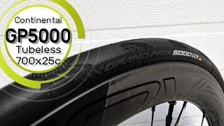 Continental Grand Prix 5000 Tubeless Tire 700x25c Weight Width amp Review of Features [upl. by Broek]