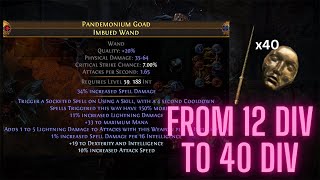 POE Crafting Guide  40 Div IntStacker Wand for 11 div of materials [upl. by Ahsilahk]