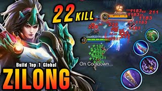 22 Kills Zilong NonCritical Build is OP on This META  Build Top 1 Global Zilong  MLBB [upl. by Lluj]