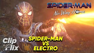 SpiderMan No Way Home 516  Spiderman VS Electro  Tom Holland Zendaya  ClipFlix [upl. by Aimet]