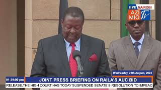 Mudavadi SPEARHEADS Raila AUC Bid says Ruto set to preside over OFFICIAL launch [upl. by Etaner15]