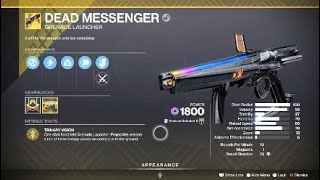 Dead Messenger Exotic Weapon amp Catalyst – Destiny 2 [upl. by Christabel545]