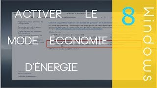 Activer le mode Economie dénergie Windows 781 [upl. by Brittni]