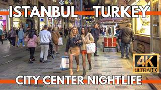 ISTANBUL TURKEY CITY CENTER NIGHTLIFE AROUND ISTIKLAL STREETGALATA TOWER 4K WALKING TOUR VIDEO UHD [upl. by O'Gowan185]