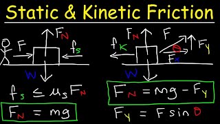 Static Friction and Kinetic Friction Physics Problems With Free Body Diagrams [upl. by Hamid]