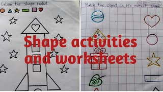 Shapes worksheets and activities for PreKNursery LKGUKG Kindergarten [upl. by Peppi681]