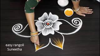 New Year rangoli designs for 2024🌺easy Sankranthi muggulu🌺Beautiful Pongal Kolam [upl. by Imoyaba]