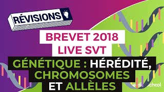 Brevet 2018  Révisions de SVT en Live  Génétique  Hérédité Chromosomes et Allèles [upl. by Guillaume778]