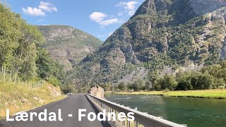 Norway Scenic Drive Lærdal to Fodnes Ferry Sunny Day Adventure [upl. by Adlare]