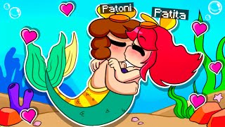 PatOni y Patita SIRENA SE BESAN EN EL MAR 😍💋 en MINECRAFT [upl. by Ediva117]