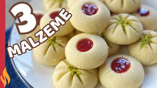 3 Malzeme ile 5 Dakika Kurabiyesi 😋🍪 Ağızda Dağılan Kurabiye Tarifi 💯 [upl. by Eniaral445]