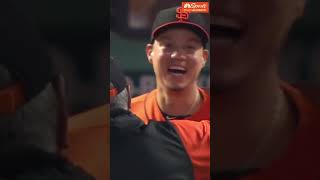 Wilmer Flores was BEAMING after Giants surprise him by flying out his dad for the first pitch 🧡 [upl. by Vtehsta]