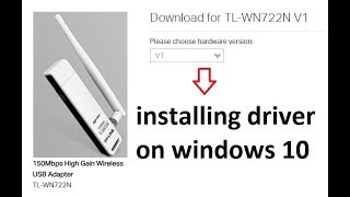 How to download and install tplink tl wn722n v1 wireless usb driver on windows 10 or win8 [upl. by Seiden289]