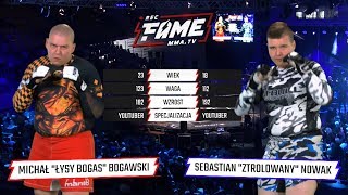 FAME MMA 2 Michał quotBogasquot Bogawski vs Sebastian quotZtrolowanyquot Nowak Cała Walka [upl. by Hsevahb718]