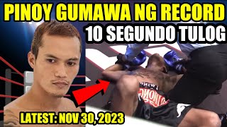 LATEST NOV 30 2023 10 SEGUNDO PALANG TULOG NA ANG KALABAN NG PINOY  GUINNESS RECORD [upl. by Ten]