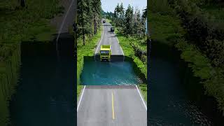 Dump trucks vs water pit 22  BeamNG drive beamngdrive carsvsstairs carsvsmassivepotholes [upl. by Chandler]