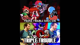 FNF  Metal Cast  Triple Trouble Mashup FNF Cast  Metal Cover [upl. by Atteuqram]