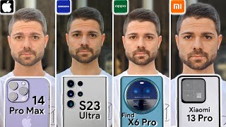 iPhone 14 Pro Max vs Samsung S23 Ultra vs OPPO Find X6 Pro vs Xiaomi 13 Pro Camera Test Comparison [upl. by Aramoix]